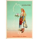 Travel Poster Albania Rich Folk Dancer