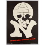 Soviet Propaganda Poster USSR Nuclear Cold War Skull