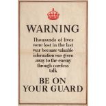 WWII Propaganda Poster Warning Be On Your Guard