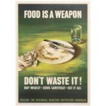 War Poster Food is a Weapon WWII USA Home Front