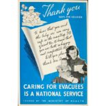 War Poster Soldier Thank You Evacuation WWII UK Home Front