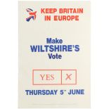 Propaganda Poster Wiltshire European Union Referendum 1975 Brexit