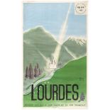 Travel Poster Lourdes French National Railway SNCF