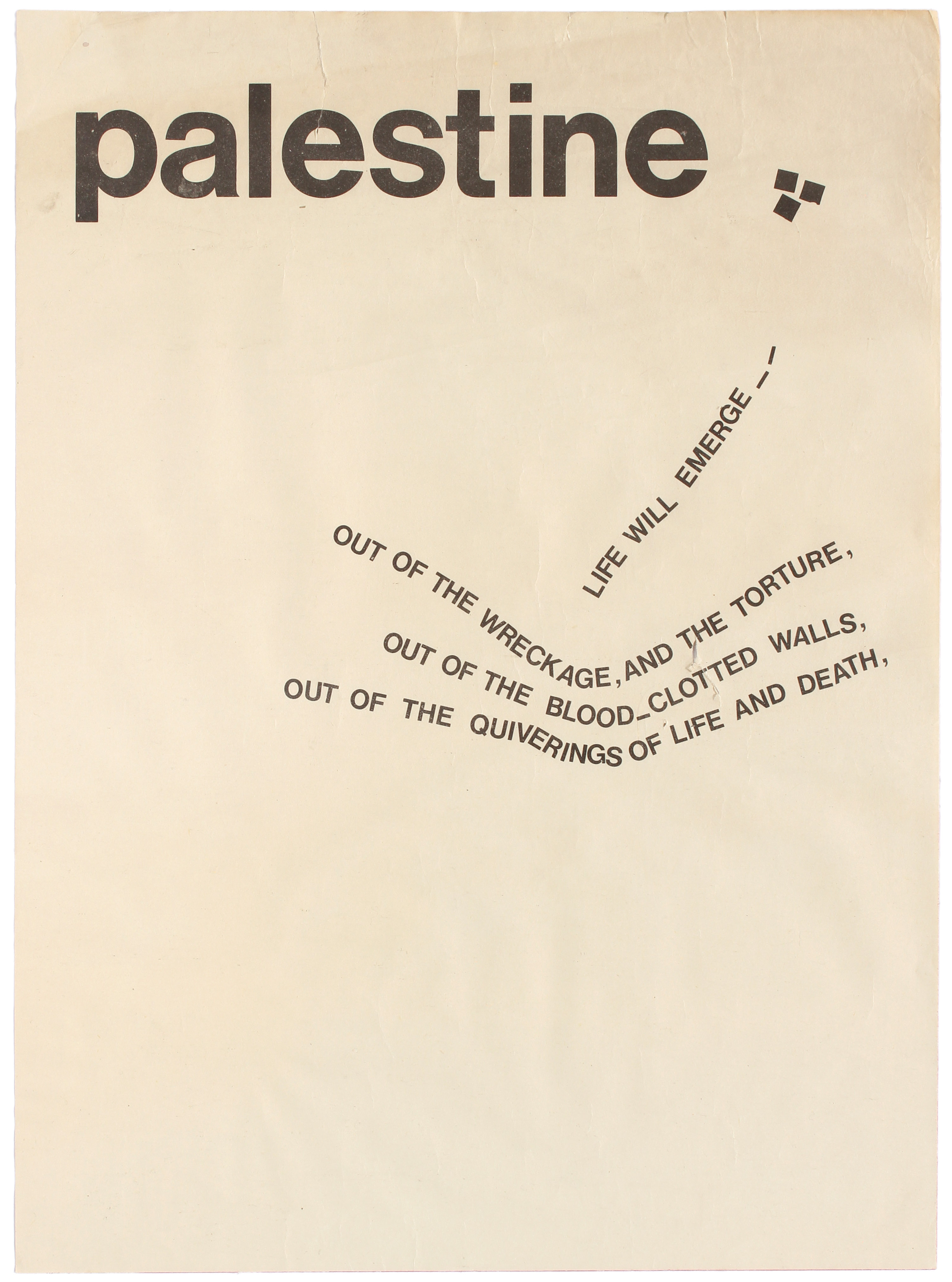 Propaganda Poster Palestine Fateh Life Will Emerge