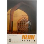 Travel Poster Iran Persia Ali Qapu Palace Isfahan