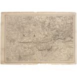 Engraving Surre Surrey Map Benjamin Baker