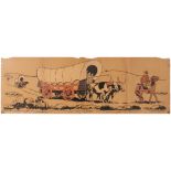 Children Education Poster Wagon Train Prairie Wild West USA