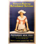 Advertising Poster Victorian Railways Australia Pasteurised Milk