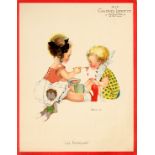 Advertising Poster Galeries Lafayette La Becquee Children Spoon Feeding Art Deco