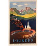 Travel Poster Lourdes France SNCF Railway