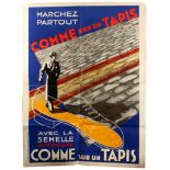 Advertising Poster Shoe Insoles Carpet Art Deco France
