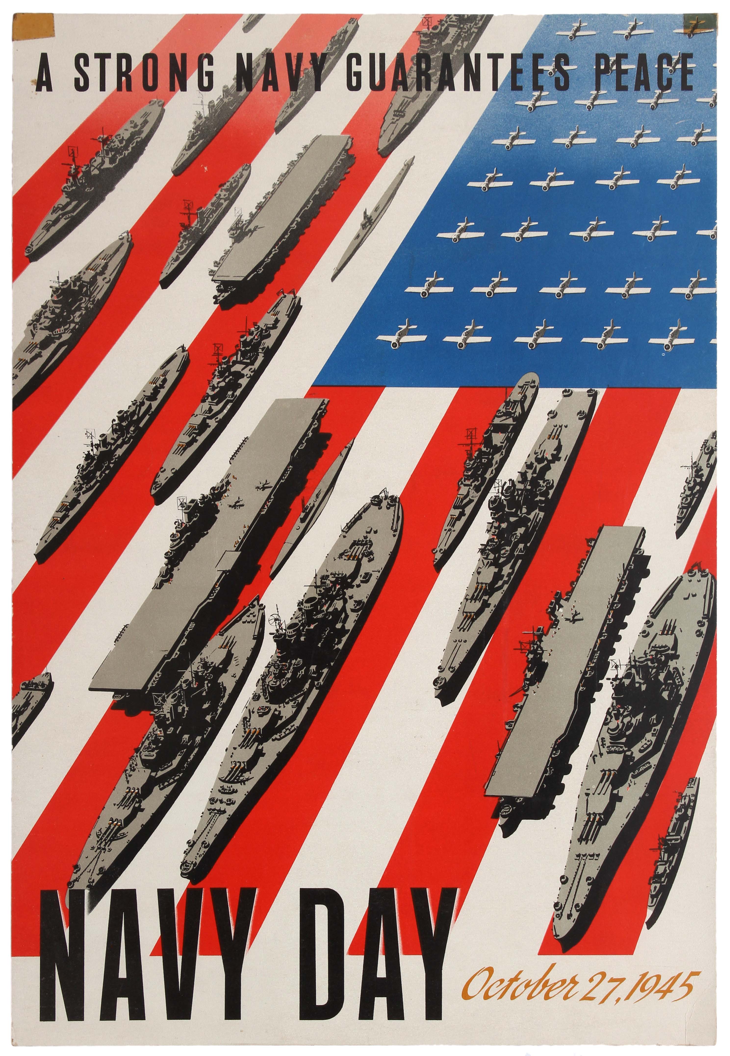Propaganda Poster WWII Strong Navy USA Modernism