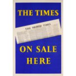 Advertising Poster The Times Newspaper On Sale Here