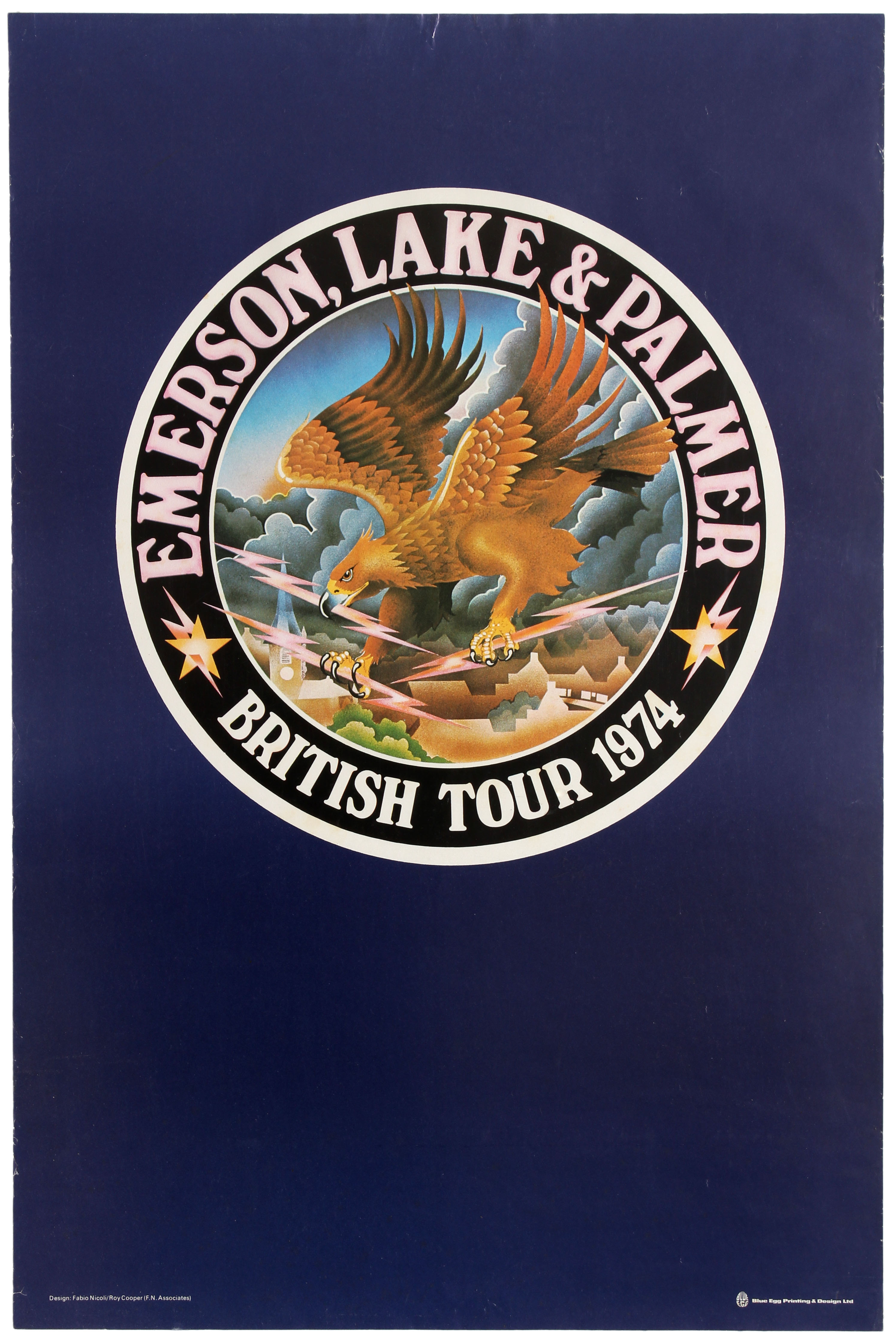 Advertising Poster Emerson Lake & Palmer Rock Music Tour 1974