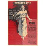 Propaganda Poster Democracy France Felix Gouin Marcel Laurey