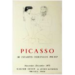 Advertising Poster Picasso Prints Exhibition Galerie Guiot Paris