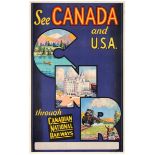 Travel Poster See Canada USA Canadian National Railways CNR