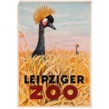 Travel Poster Leipziger Zoo Birds Leipzig Germany