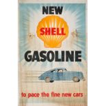 Advertising Poster New Shell Gasoline Car