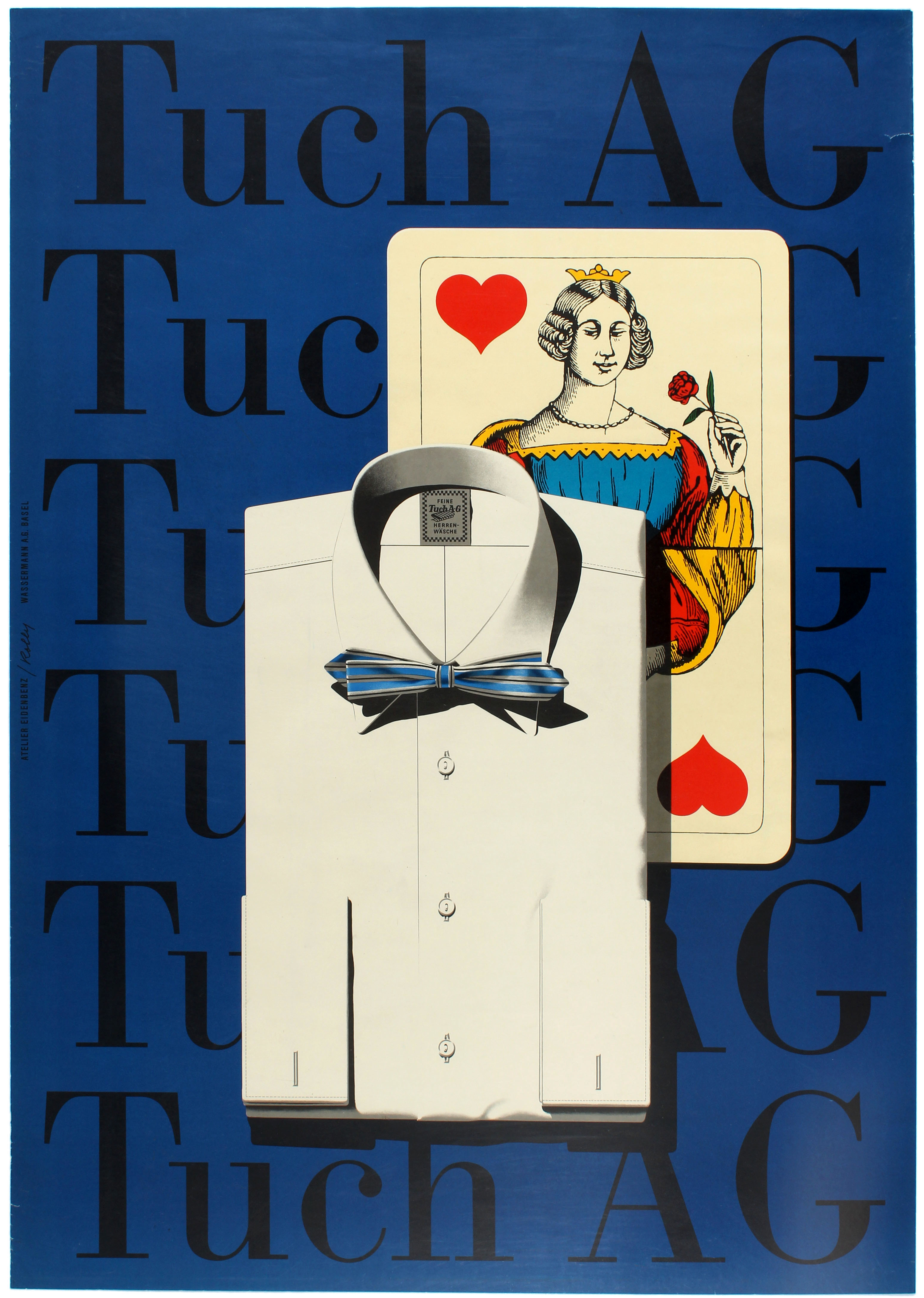 Advertising Poster Tuch Ag Men Fashion Switzerland Playing card