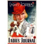 Advertising Poster Ladies Journal Puppy Pinup Art Deco