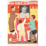 Set 3 Propaganda Posters USSR Children Youth Communism