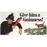 Advertising Poster Give Him a Guinness Fireman Kitten