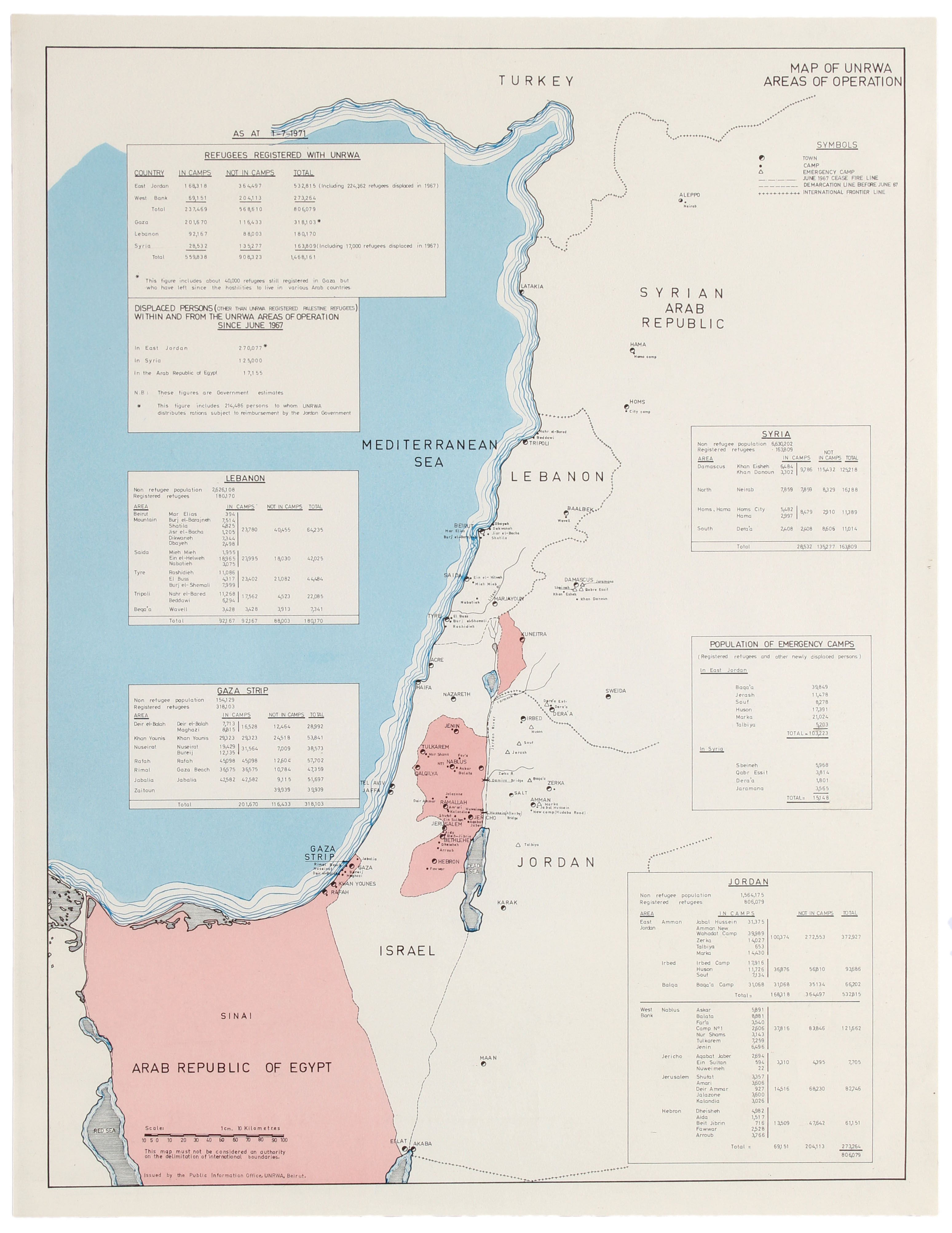 Propaganda Poster URNA Map Palestine Refugees