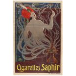 Advertising Poster Art Nouveau Saphir Cigarettes Hookah