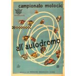 Sport Poster Motorcycling Championship 1961 Italy FMI Autodromo