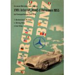 Advertising Poster Mercedes Benz 300 SLR ADAC Car Racing 1955