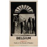 Travel Poster Belgium Ghent Counts of Flanders Castle