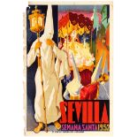 Travel Poster Sevilla Holy Week Spain Semana Santa