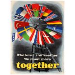 Propaganda Poster ERP Marshall Plan Whatever The Weather We Must Move Together