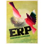 Propaganda Poster ERP Marshall Plan Intra-European Cooperation Birds Nest