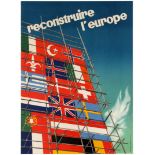 Propaganda Poster ERP Marshall Plan Re-build Europe