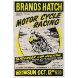 Sport Poster Brands Hatch Motorcycle Racing Slazenger Cup