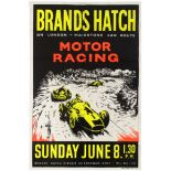 Sport Poster Brands Hatch Motor Car Racing 1961