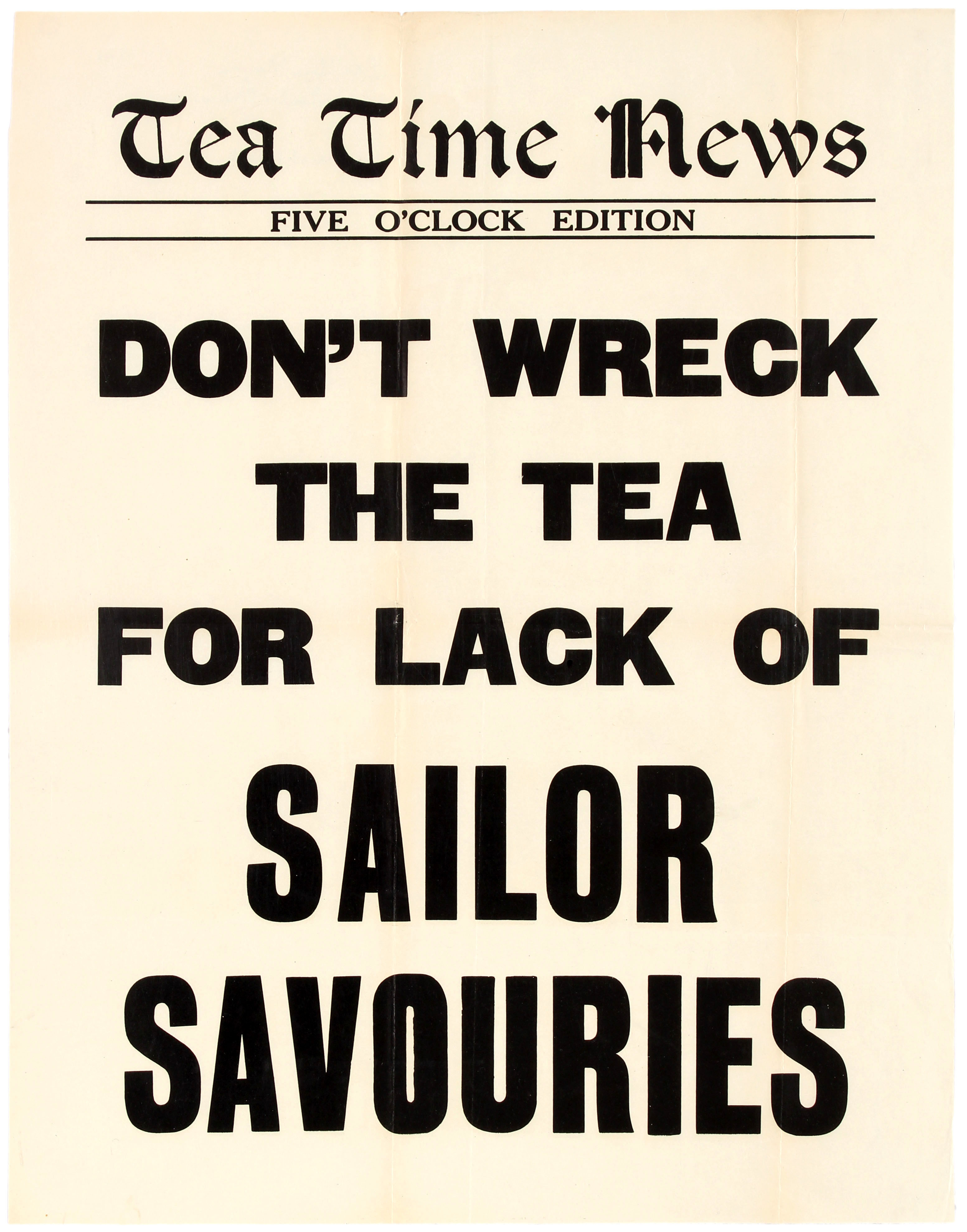 Advertising Poster Sailor Savouries Spread Tea Time News