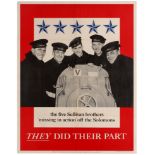 Propaganda Poster WWII US War Sullivan Brothers They Did Their Part