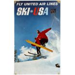 Sport Poster Fly United Airlines Ski USA