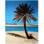 Travel Poster Tunisia Jerba Fishing Boats Beaches