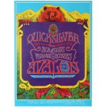 Advertising Poster Quicksilver Messenger Service 1968 Avalon Ballroom Concert