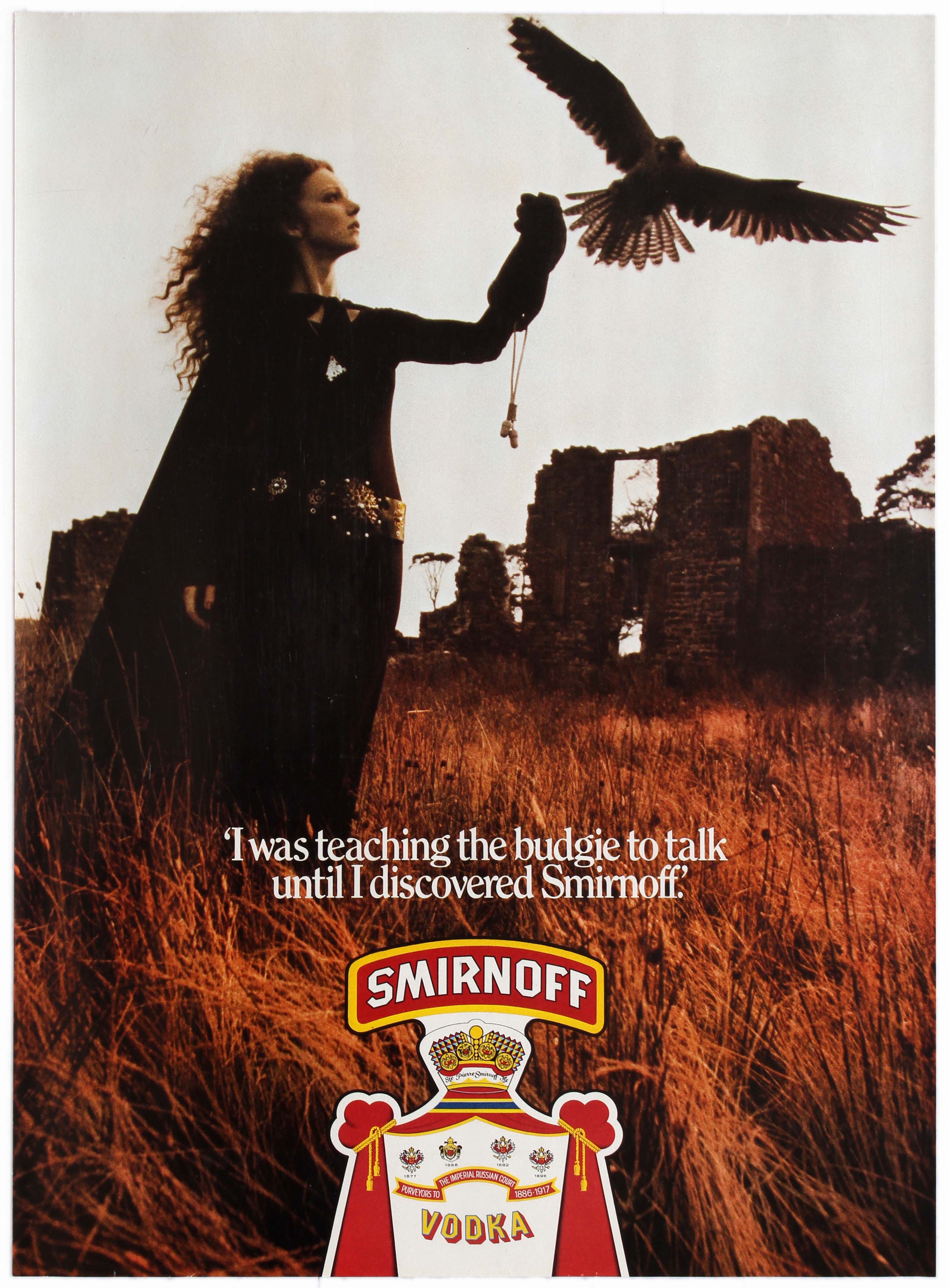 Advertising Poster Smirnoff Vodka Falcon Lady