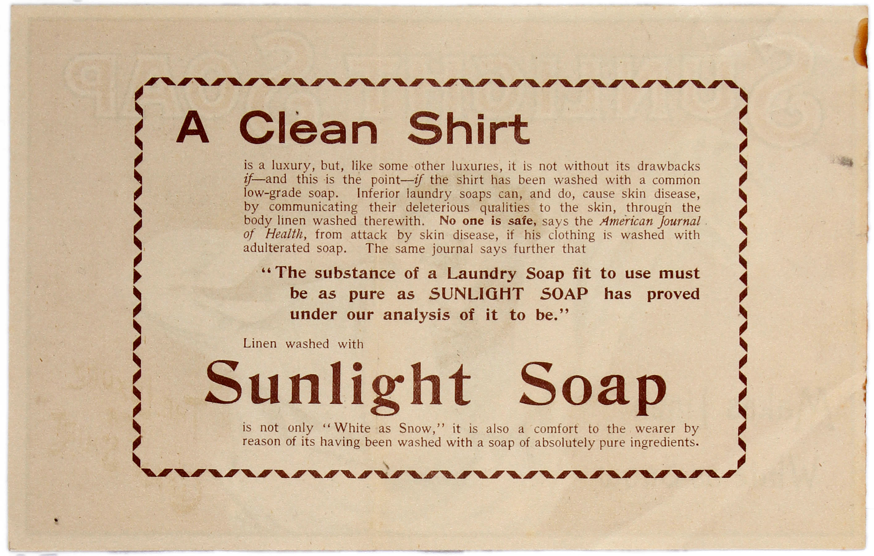 Advertising Poster Sunlight Soap Victorian Child - Image 2 of 2