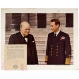 Propaganda Poster WWII Victory Day Card Winston Churchill George VI Imperial Oil