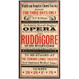 Advertising Poster Ruddigore Opera Gilbert Sullivan Middlesex Hospital