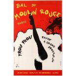 Advertising Poster Bal du Moulin Rouge Frou Frou Cabaret Paris Cancan Gruau