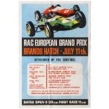 Sport Poster Formula 1 Grand Prix Lotus Ferrari Brands Hatch July 1964 Jim Clark John Surtee