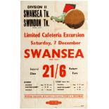 Sport Poster British Railways Swansea Swindon Football Pat Keely